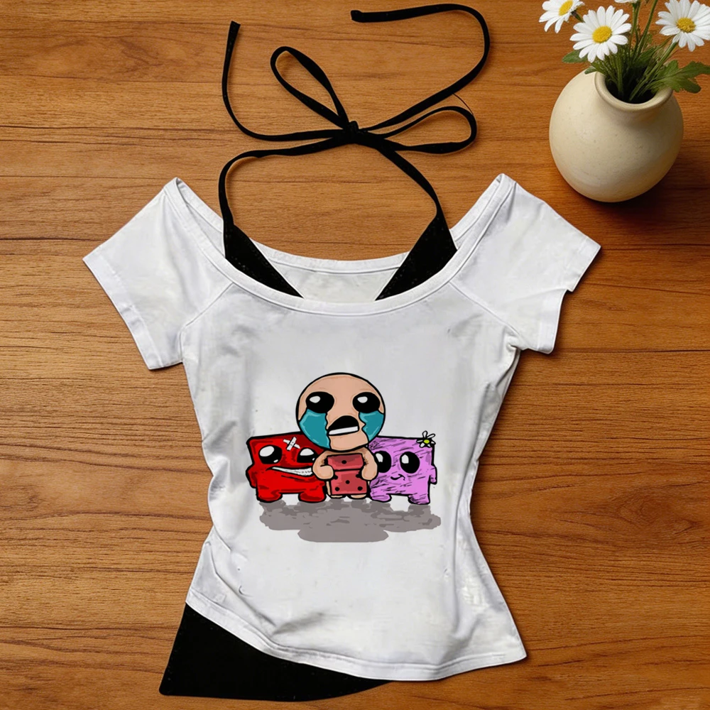 The Binding of Isaac укороченный топ женская футболка в стиле дольетт джоджифуку гранж бэдди манга дольетт вечеринка 2000-х годов