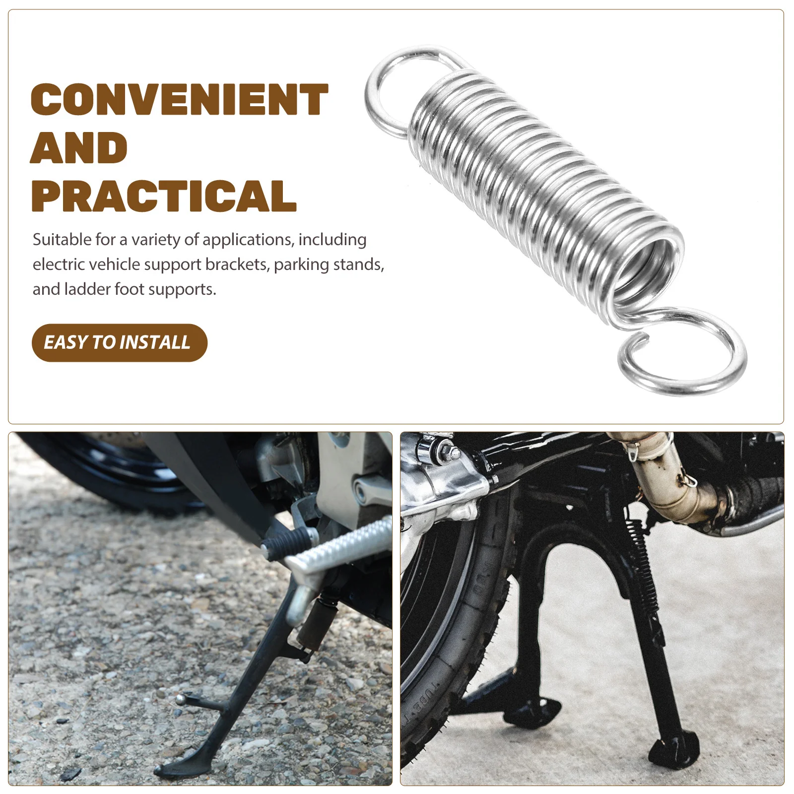 

10Pcs Stainless Steel Tension Springs Extension Springs Dual Hook High Reliability for DIY Electric Vehicle Ladder Foot Parking