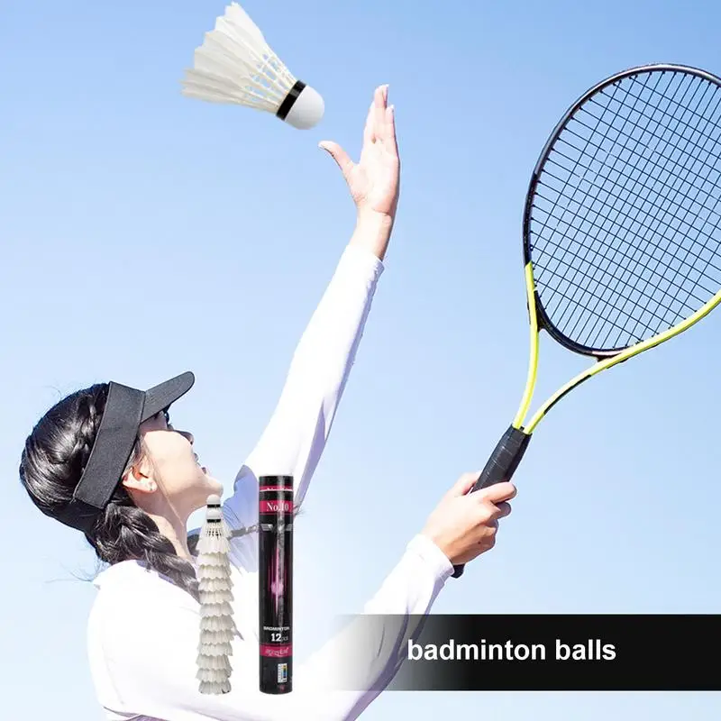 12/10PCS Natural Duck Feather Badminton Shuttlecocks with High Stability Durability for Indoor Outdoor Sports Training Balls