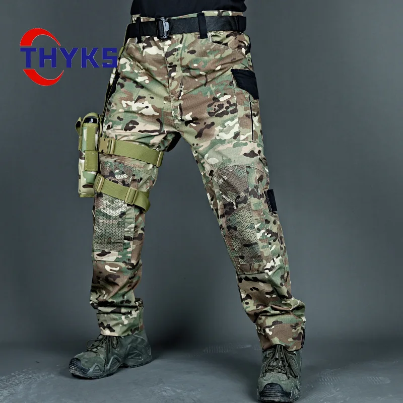 

Elastic Splicing Tactical Trouser Men's Outdoor Functional Work Multiple Pockets Pant Military Enthusiasts Loose Casual Pants