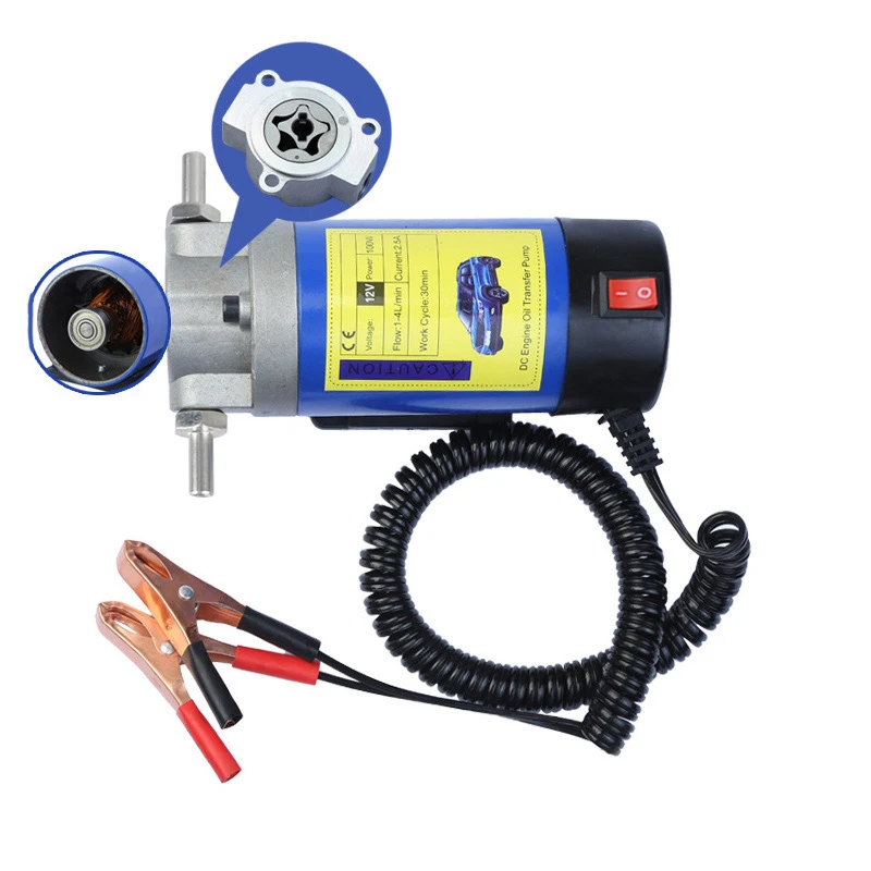 EAFC 12V-24V Oil Diesel Extractor Pump Electric Scavenge Suction Transfer Change Pump with Tubes 100W 4L for Car Boat Motorcycle