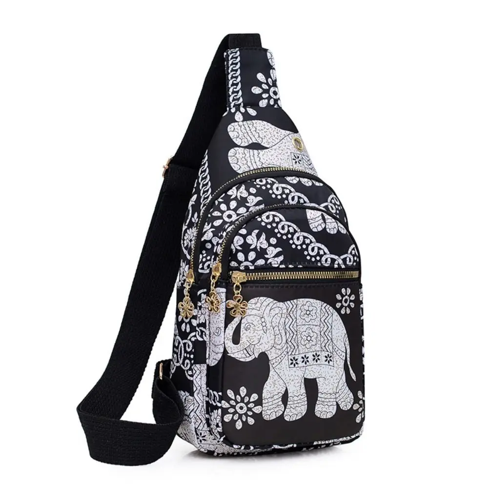 

Fashion Nylon Chest Bag Multiple Pockets Large Capacity Shoulder Bag Travel Bag Women Men