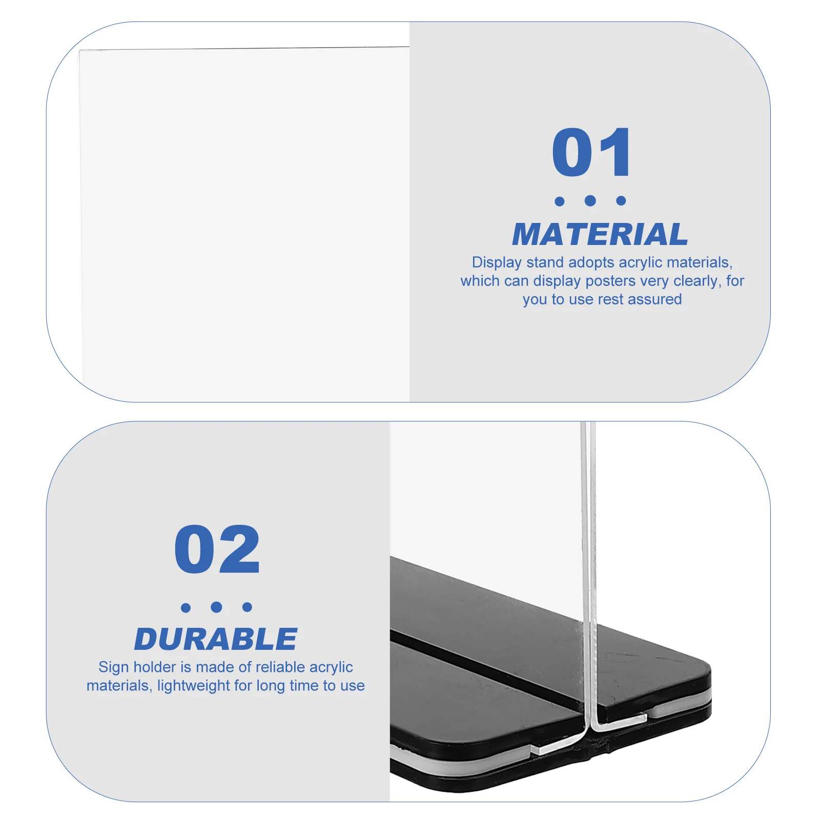 Picture Holders for Tables Display Board Shelf Show Rack Sign Stands Acrylic Paper