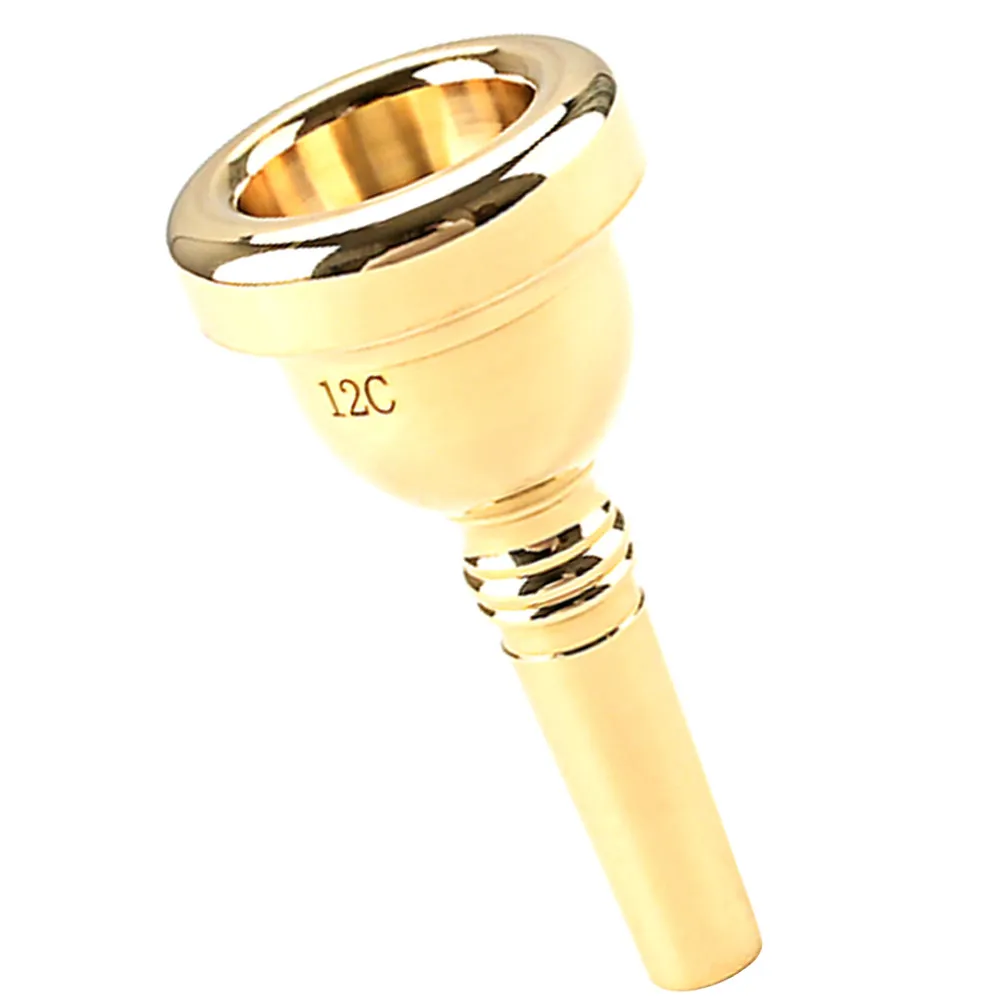 12C Trumpet Mouthpiece Professional Gold Plated Smooth Wear Resistant Metal Mouthpiece for Trumpet Players Gift Decorative Horn