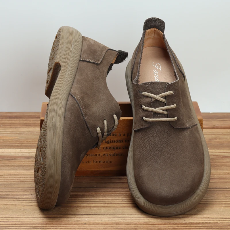 

Новые летние повседневные мужские ботинки Leather oes из натуральной мягкой кожи, тонкие ботинки с широкой головкой в стиле ретро, все ультрамягкие M Foot...