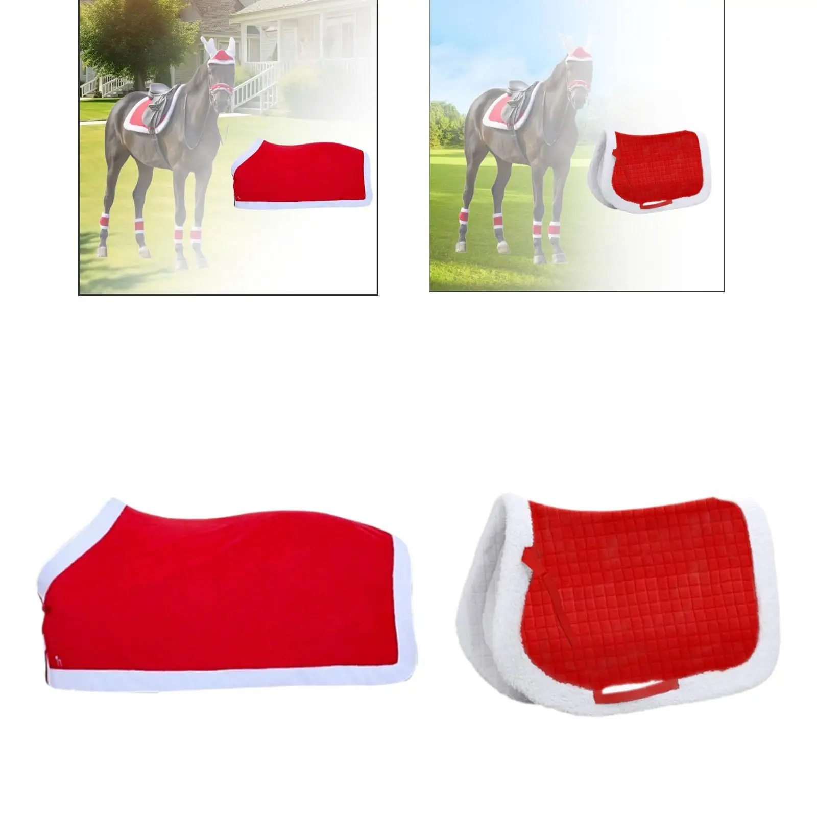 Equestrian Saddle Pad for Horses with Holiday Costume And Cape