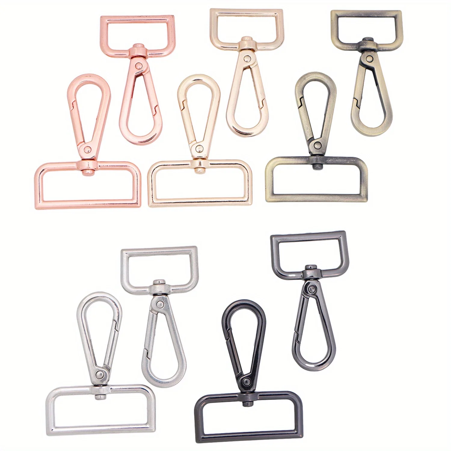 5pcs Metal Swivel Snap Hooks Lobster Lanyard Clasp for Strap Push Gate DIY Crafts Keychains Jewelry Purse Bag Making