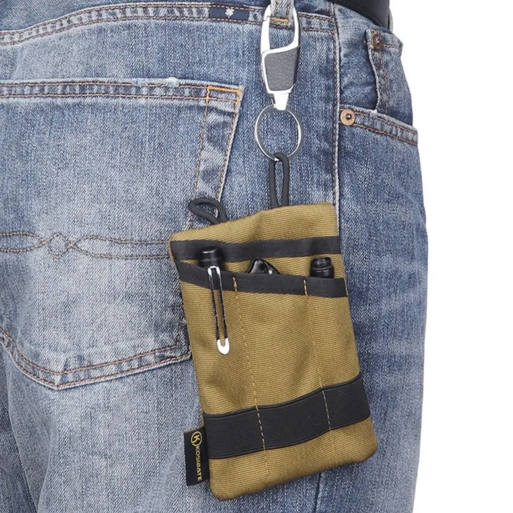 

High Quality Oxford Cloth Compact Pocket Black Khaki Grey Green Multifunctional EDC Tool Storage Bag Card Holder Mountaineering