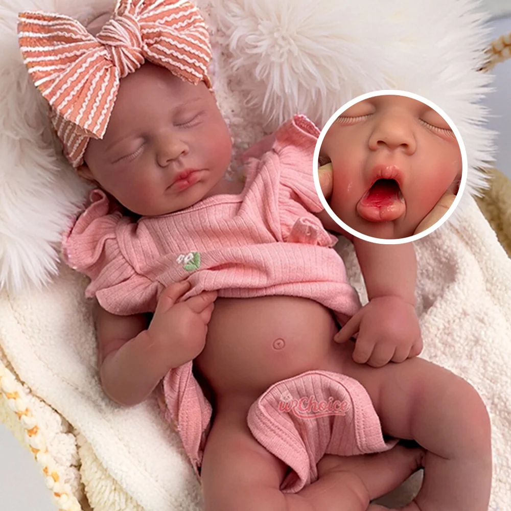 

Ultra Realistic 20 Inch Full Body Silicone Reborn Baby Doll Hand Painted 3D Skin And Visible Veins Newborn Doll For Collectors