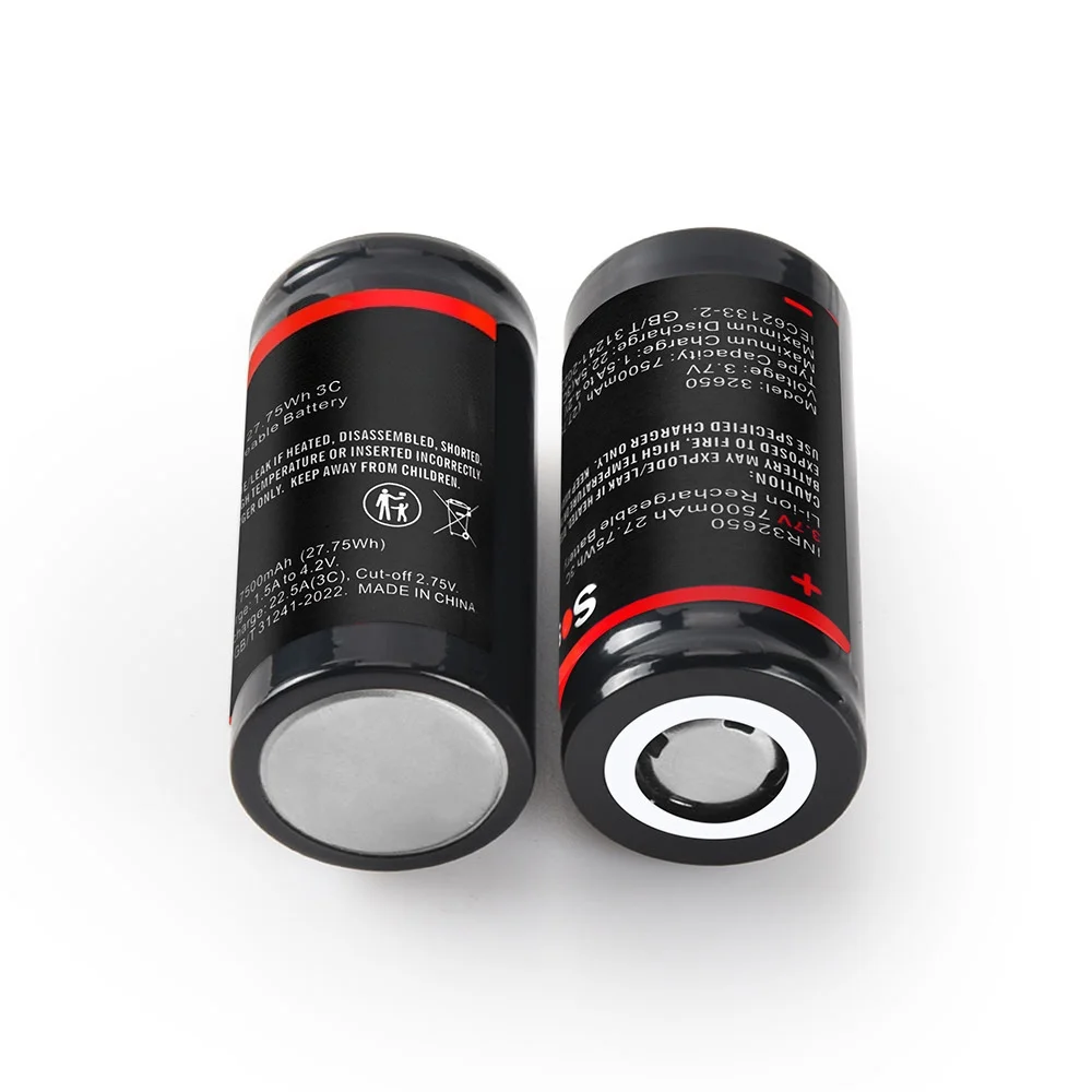32650 3.7V 7500mah Flashlight Battery for Soshine Fishing Rod Electric Vehicle Tool Flashlight High Quality Lithium Battery