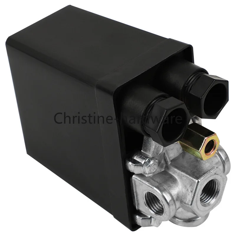 Heavy-Duty 240V 16A Air Compressor Pressure Switch - Auto Load/Unload Control, 90-120 PSI Adjustable (Industrial/Commercial Use)