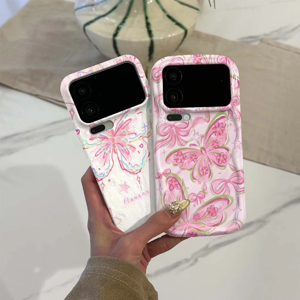 

Cartoon Butterfly Pink Art Phone Case For Xiaomi Mi 11 11i 11X 12T 17 15 NE Pro Lite Max Wave Oil Film