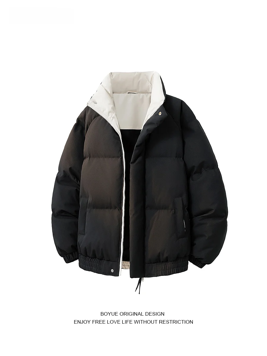 

Модная теплая хлопковая куртка Boyue Dopane с воротником-стойкой для подростков, большие размеры, в стиле колор-блок