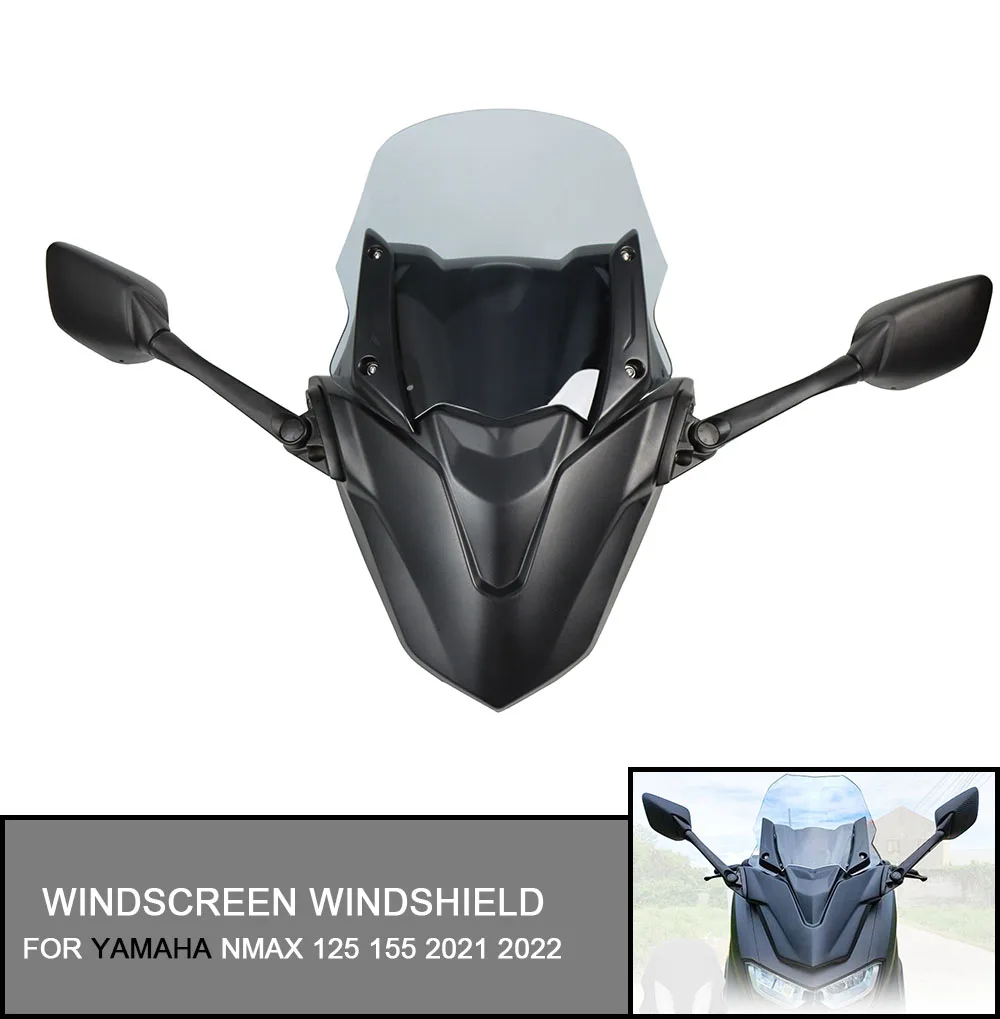 

Windscreen Windshield With Front Mask Panel Nmax155 125 Motorcycle Shiel Rear View Mirror For Yamaha Nmax 125 155 2021 2022