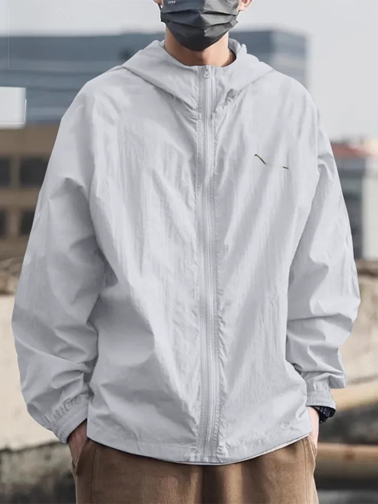 

Jeanswest Men's Summer Thin Qui Dry Breathable UV Protection Ice Silk Sun Protection Clothing Lightweight Faionable Jaet