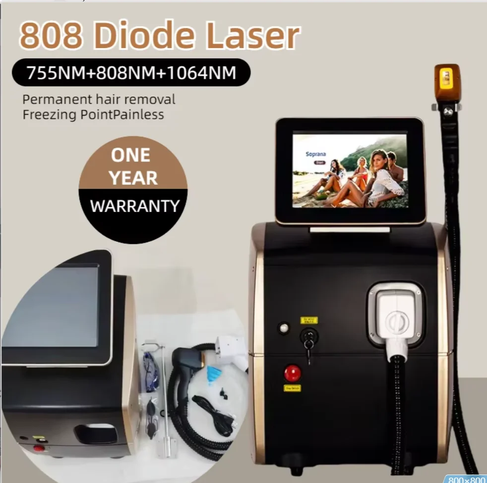 

2025 Portable 808 3Wave Diode Laser Permanent Hair Remove Fast Depilation Painfree Follicle Penetration Skin Rejuvenation Device