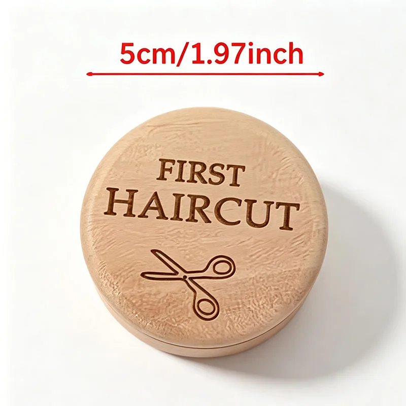 Natural Beech Wood Baby Hair Keepsake Box, Portable Minimalist Newborn First Hair Memory Storage Gift for Parents