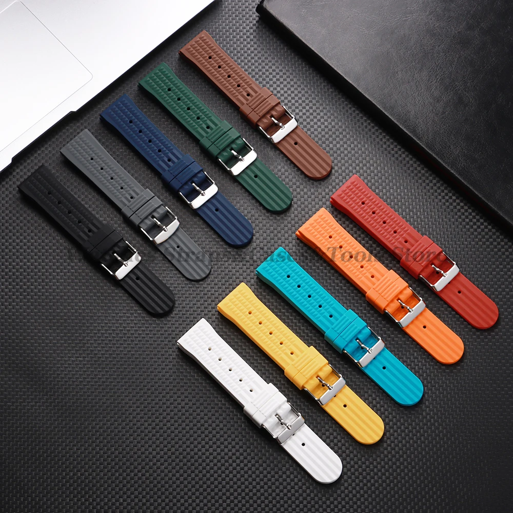Weiches Gummi-Waffel-Uhrenarmband 20 mm 22 mm für Seiko für Rolex Water Ghost Sport, Silikon-Armband, Herren-Ersatzarmband Premium