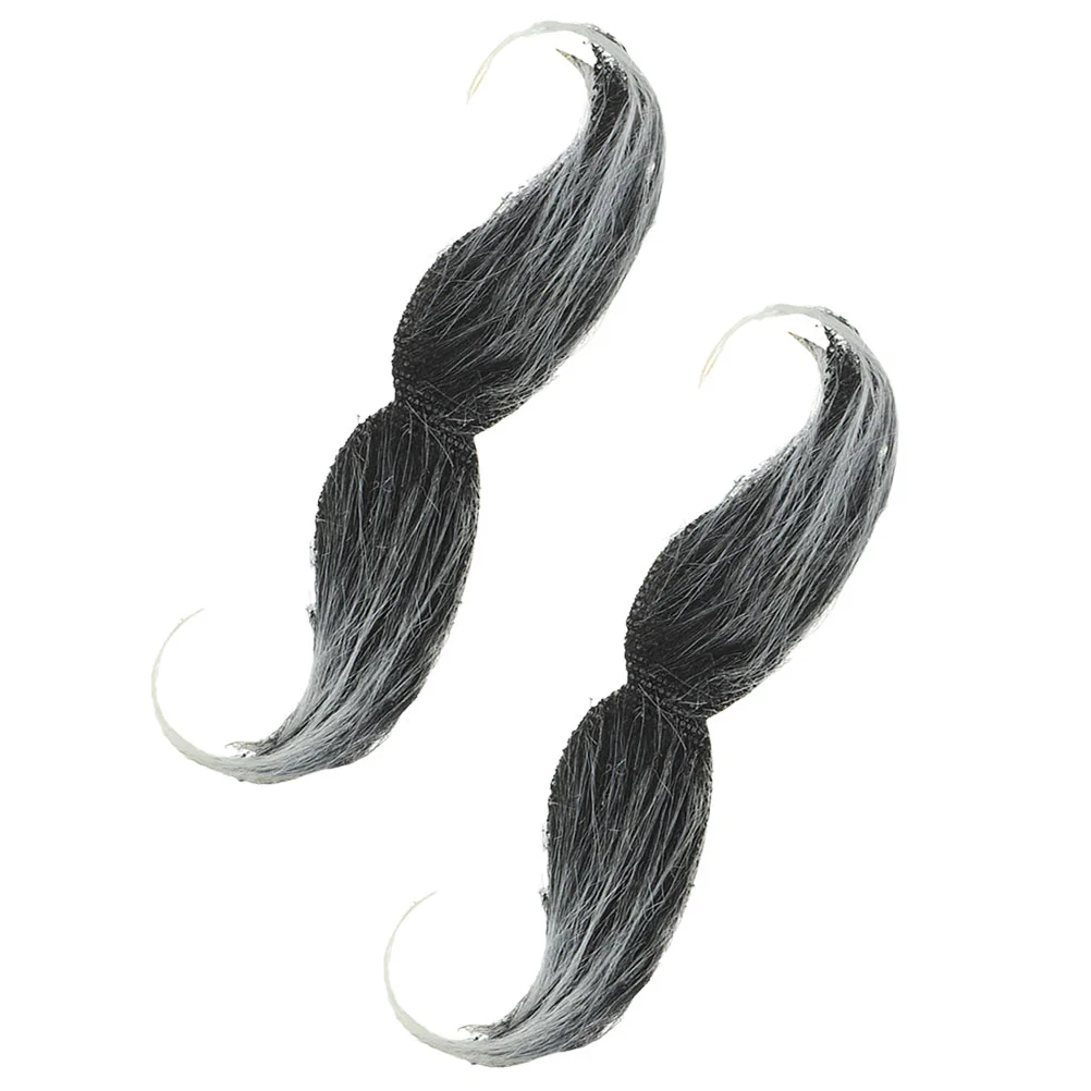 

2 Pcs Halloween Beard Simulated Mustache False Fake Shampoo for Men Scroll Wheel Simulation Cloth Realistic Child Apparel