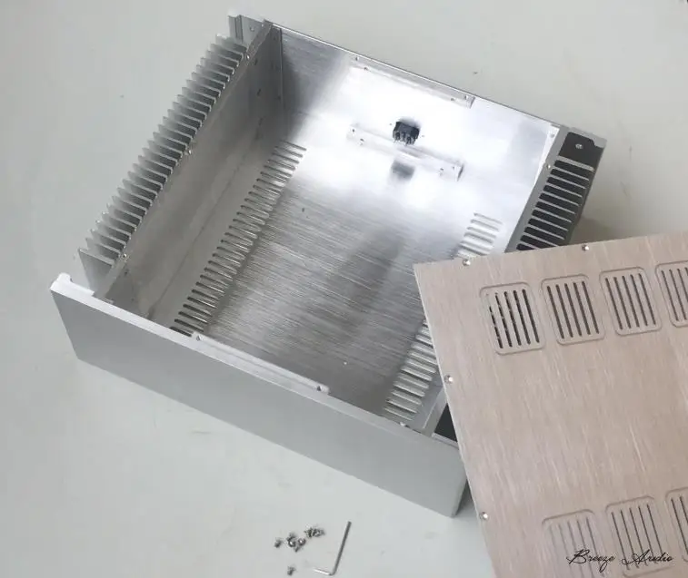 BZ4315A المزدوج المبرد غلاف من الألومنيوم DIY الصوت أمبير الإسكان الهيكل آلة معدنية مربع