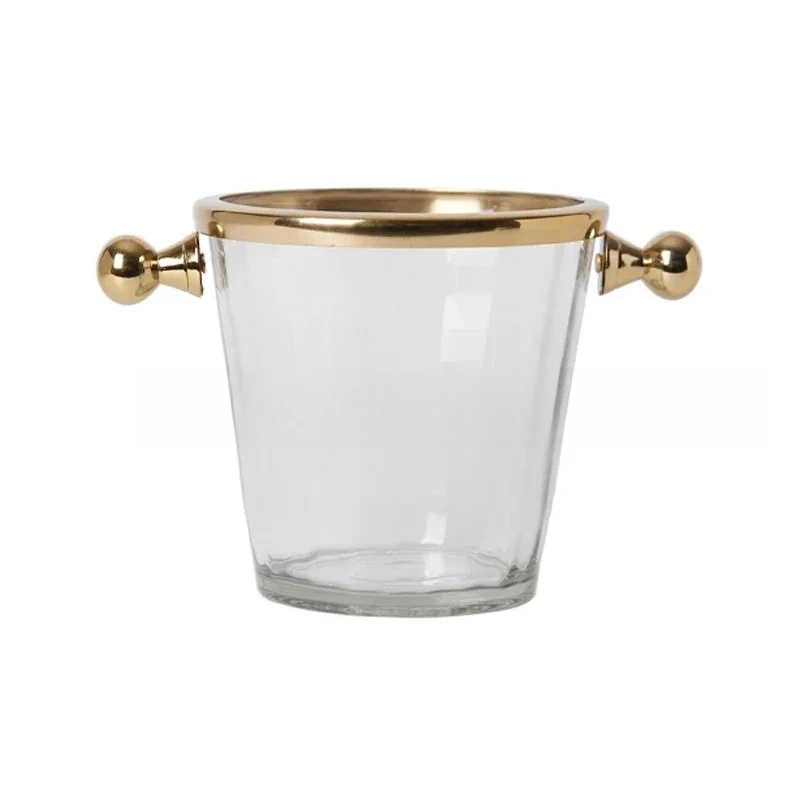 

Suitable for Simple Brass Decoration Glass Ice Bucket Kitchen Model Room Shop KTV Bar Store Champagne Bucket Barware