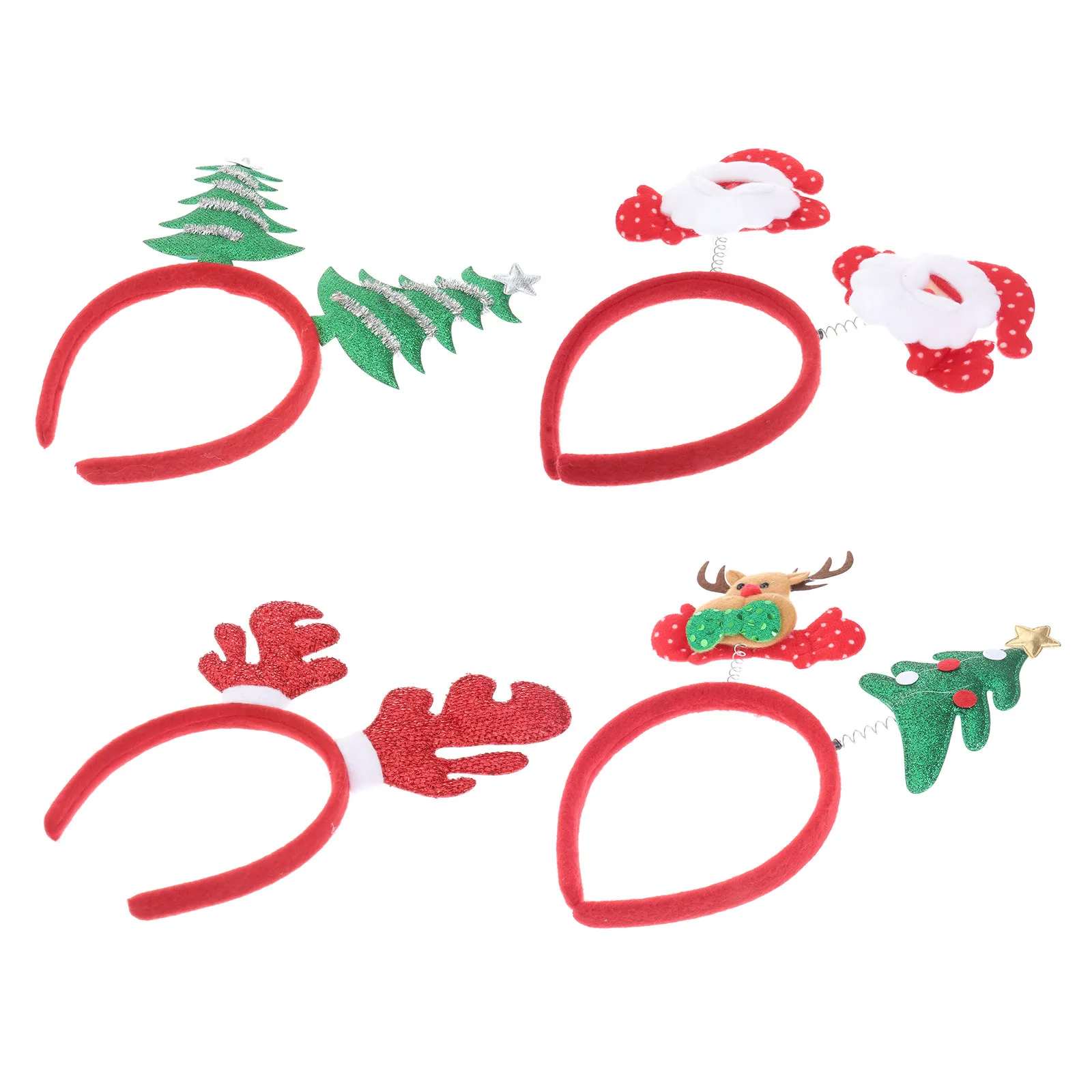 

4Pcs Christmas Hair Bands Creative Headbands for Women Girls Holiday Party Xmas Hair Hoop Headwear Accessories