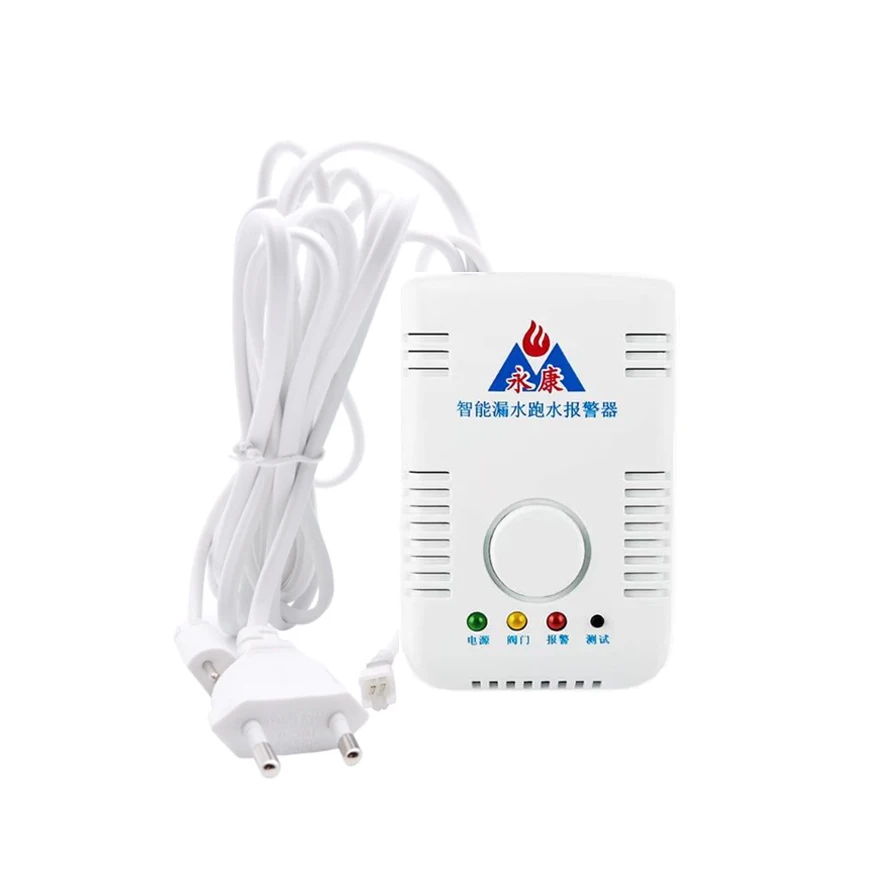 

Complete Wired Water Leak Alarm Kit: 85dB Loud Siren Controller+1.4m Sensor+2Pin Valve Connection Cable, 220V EU Power Supply