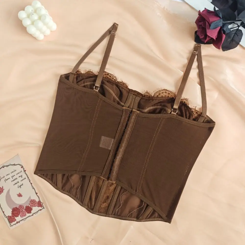 أزياء جوفاء الدانتيل بروتيل شفاف سليم صالح المحاصيل قمم الشارع الشهير أكمام الحمالة سترة السفر