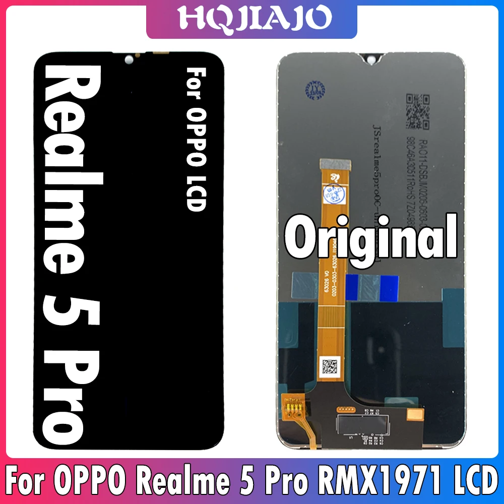 6.3inch Original For OPPO Realme 5 Pro LCD RMX1971 Display Touch Screen Digitizer Assembly For Realme 5Pro LCD Parts