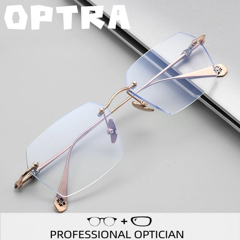 

OPTRA Light Luxury Titanium Ultralight Reading Glasses Private Customized Prescription Optical Eyewear Same Design As Celebrity