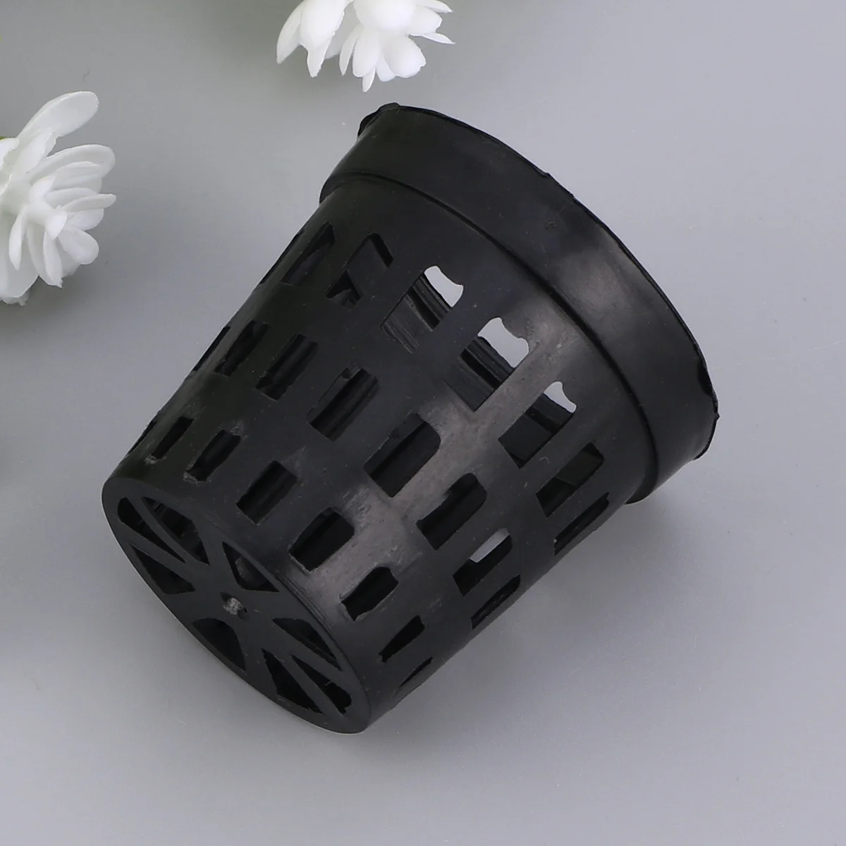 

1pc Aquarium Plastic Pot Baskets Aquarium Aquatic Water Flower Plant Grass Planting Decor Black - Middle Size