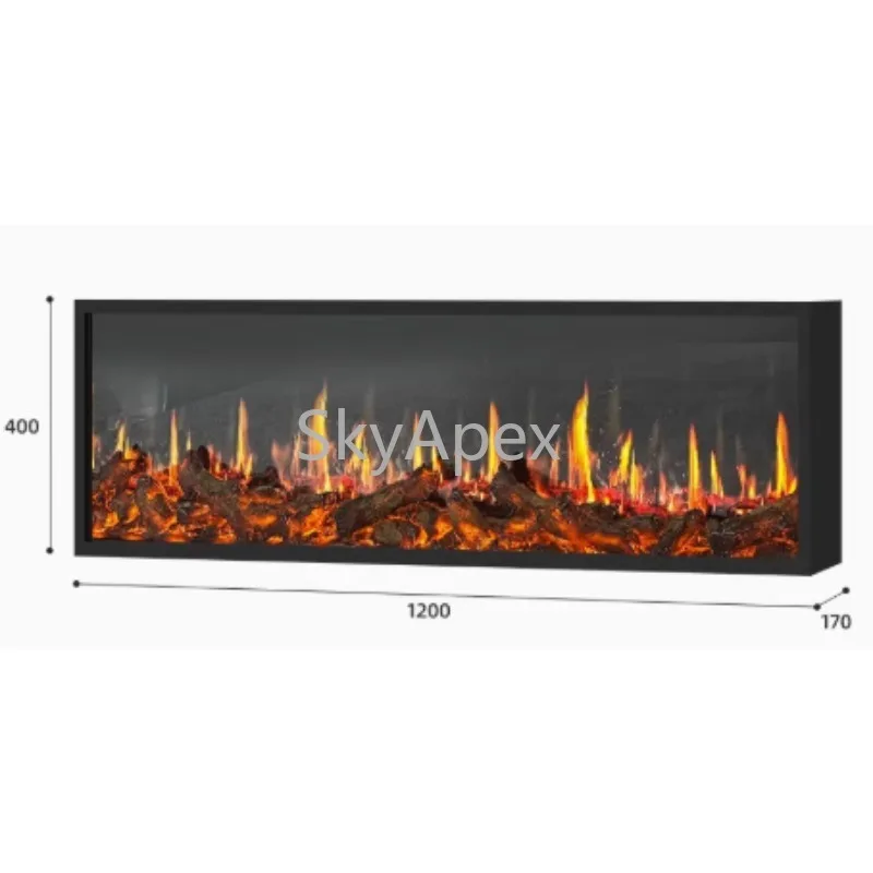 

Great Quality French Ultra-Thin Embedded Electronic Fireplace Indoor Decor 1500W 3D Flame Remote Control 8H Timer Quiet Safe