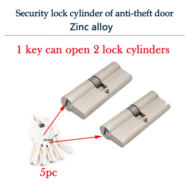 One Key Opens Multiple Lock Cylinders For 2ach Other  Zinc Alloy Knob 70mm 80mm Grey Safety Door Lock Eylinder Door Switch