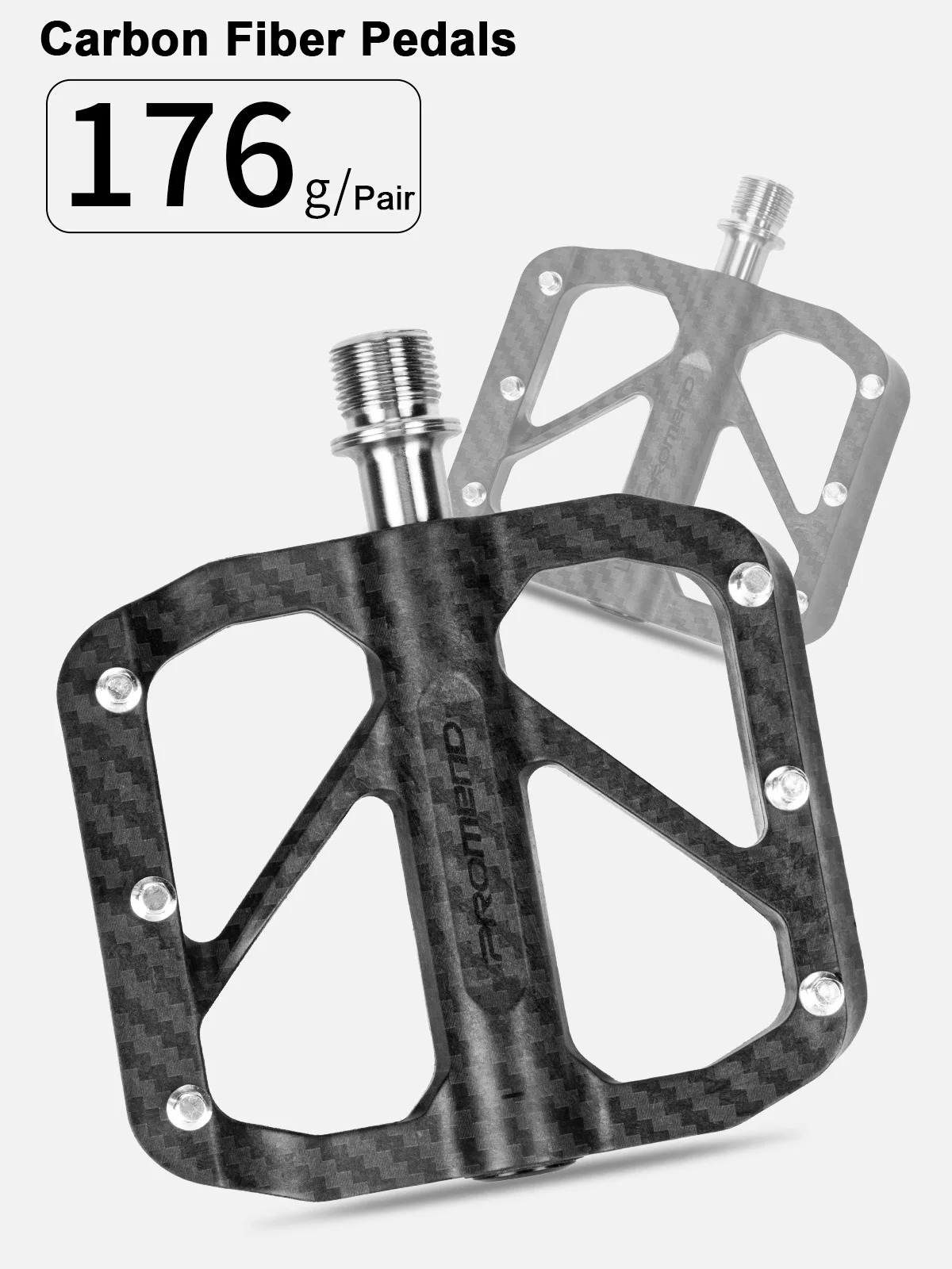 Lightweight Carbon Fiber Bicycle Pedals 3 Sealed Bearings Titanium Axle Cycling Pedals for Mountain Road Bike MTB Acce