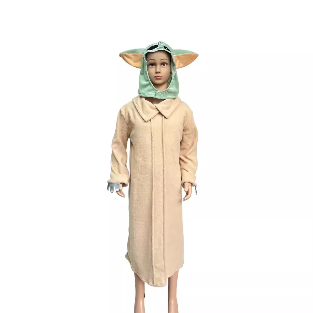 Alien Cosplay Yoda Baby Hat Costumes Halloween Mandalorian Robe Kids Cloak Children Clothing Boys Girls Cute Disguise