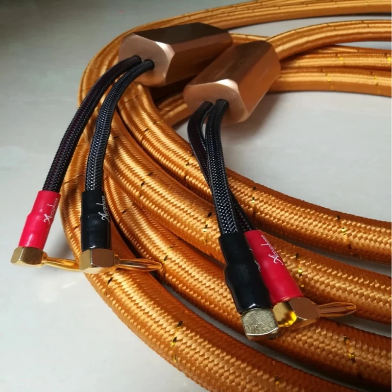 Pair Accuphase OPUS 2 HIFI Audio Speaker Cable with Gilded Banana Plug