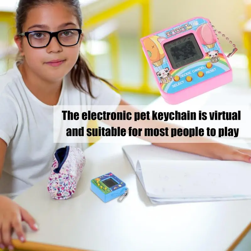 Virtual Digital Pet Chaveiro, Handheld Jogos Keychain, Nostálgico, Virtual, 90s