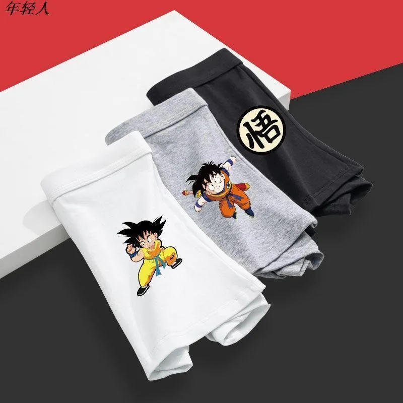 New Dragon Ball Pure Cotton Saiyan Joint Cartoon Mid-waist Teenager Boxer Briefs Trendy Personality Boys Antibacterial Pants