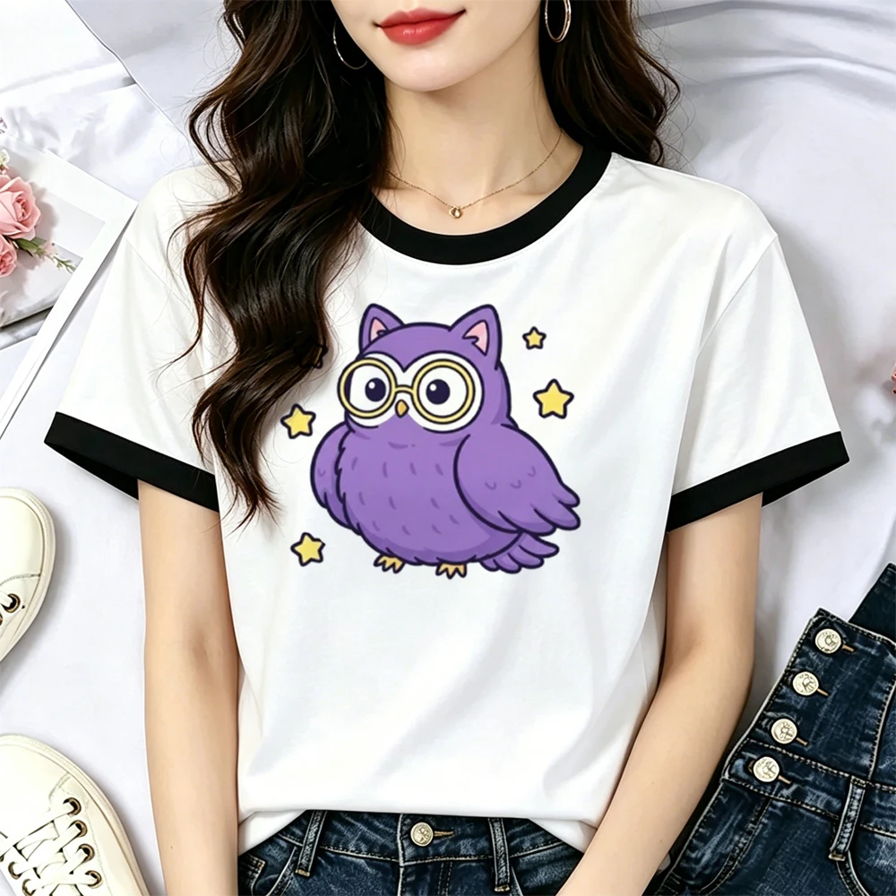 Meowl shirt female 80s Retro cutecore emo scene  t-shirt y2k manga vintage grunge clearance sales