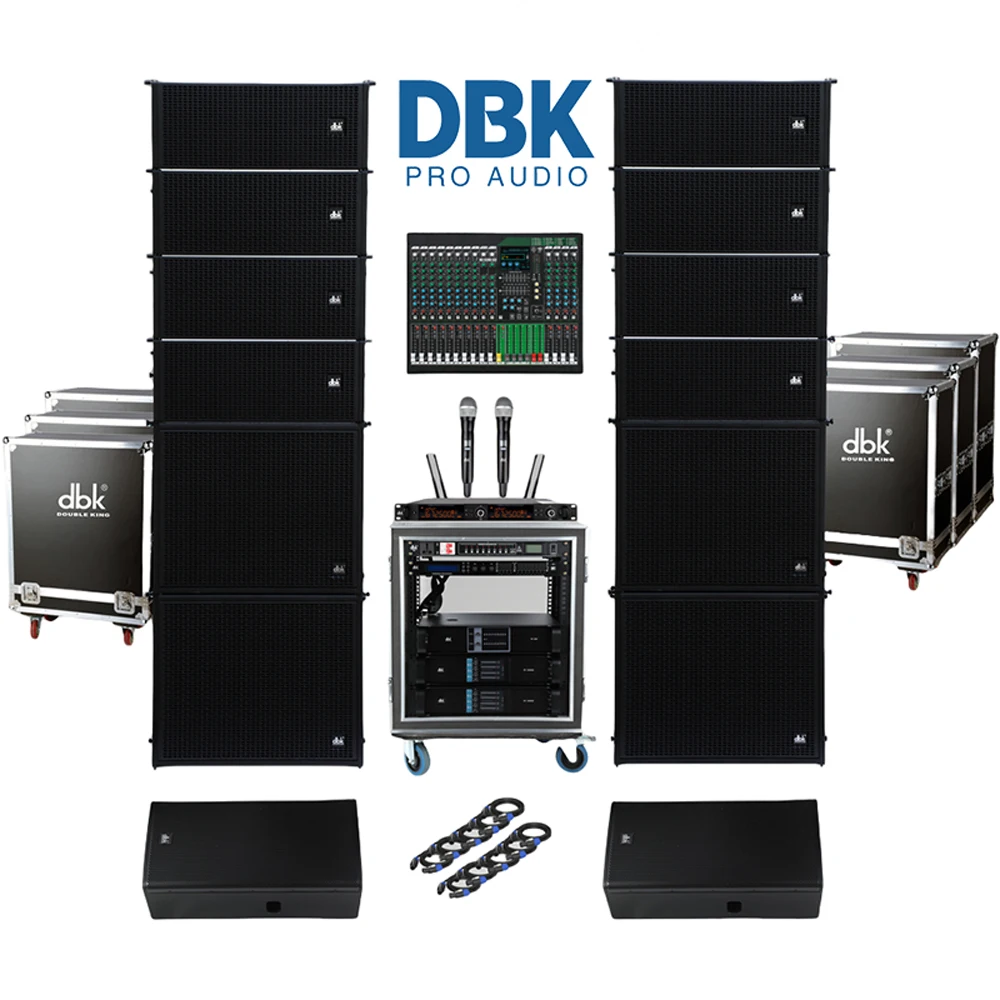Wholesale Dual 8 Inch Line Array Speaker with Powered 18 Inch Subwoofer DJ Audio Sound System for Event Concert Party Church