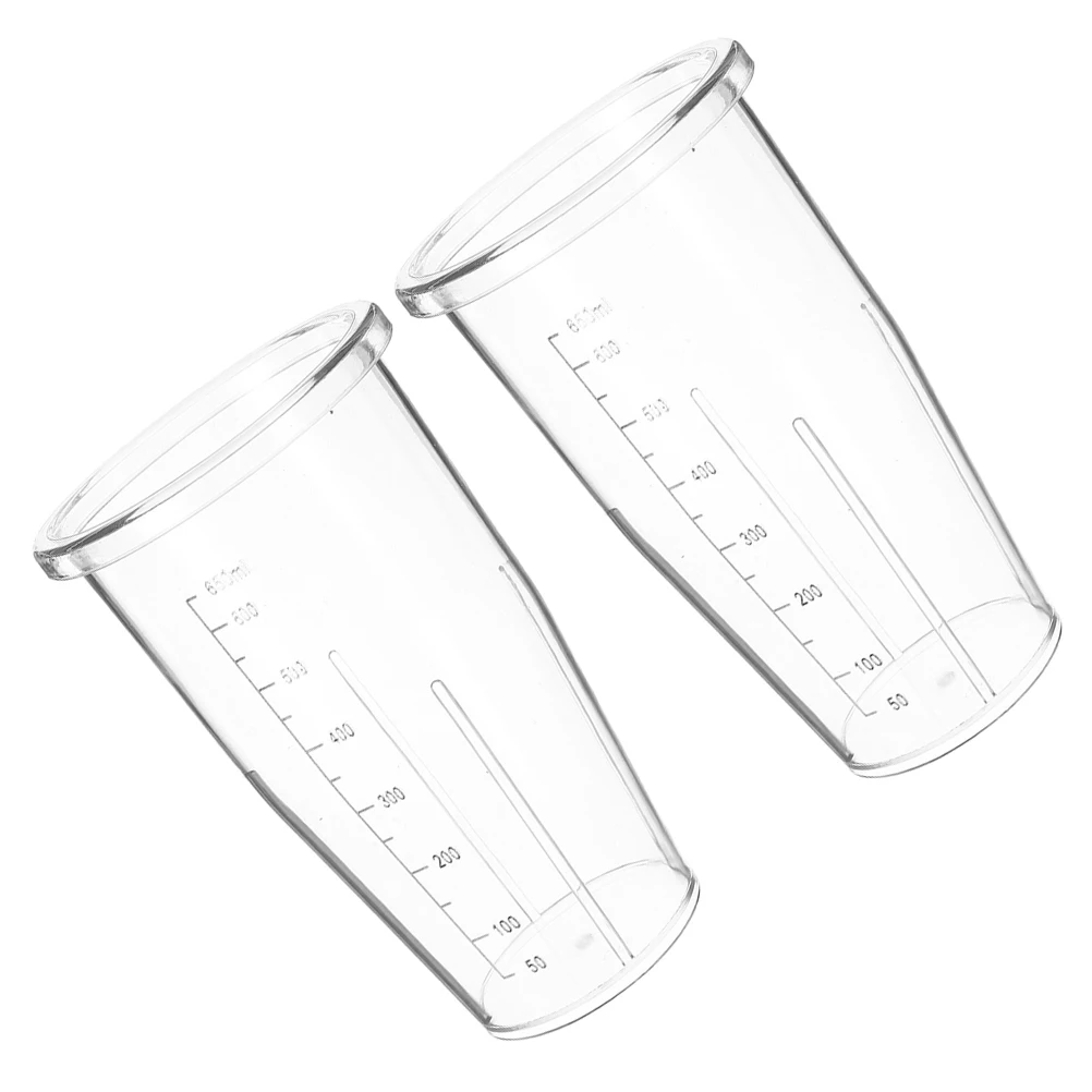 

2pcs Blender Cups Replacement Smoothie Mixing Cup Kitchen Graduated Stirring Plastic Bottle Accessories Durable Easy Clean