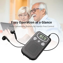 Hearing Aids For Seniors Hand Held Pocket Sound Amplifier with Headphones Pocket Talker For Hearing Loss
