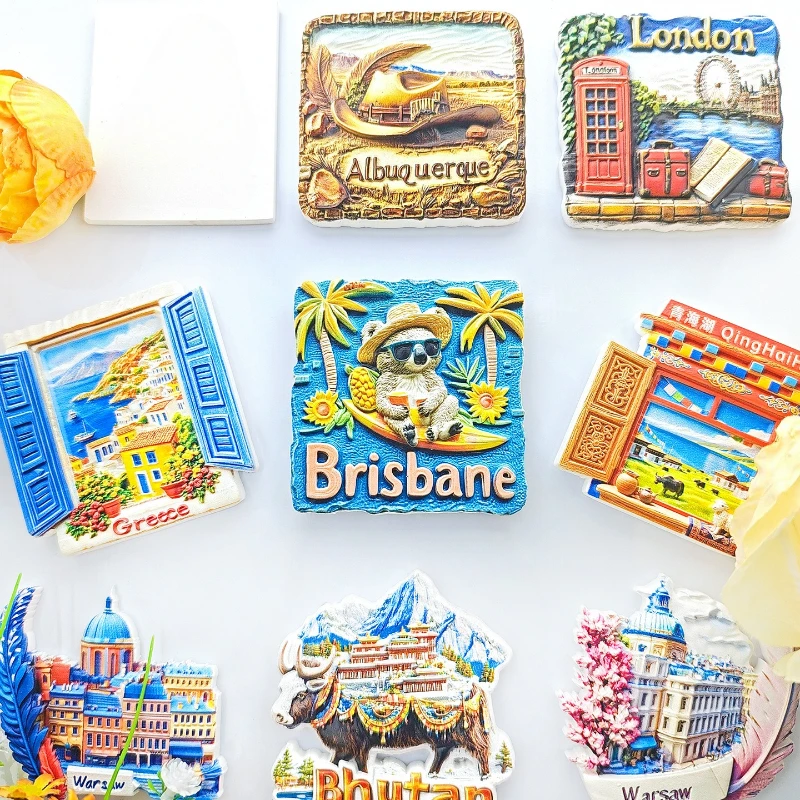 Australian Surfing Koala Refrigerator Sticker 3D Magnetic Sticker Travel Souvenir Cute Home Decoration