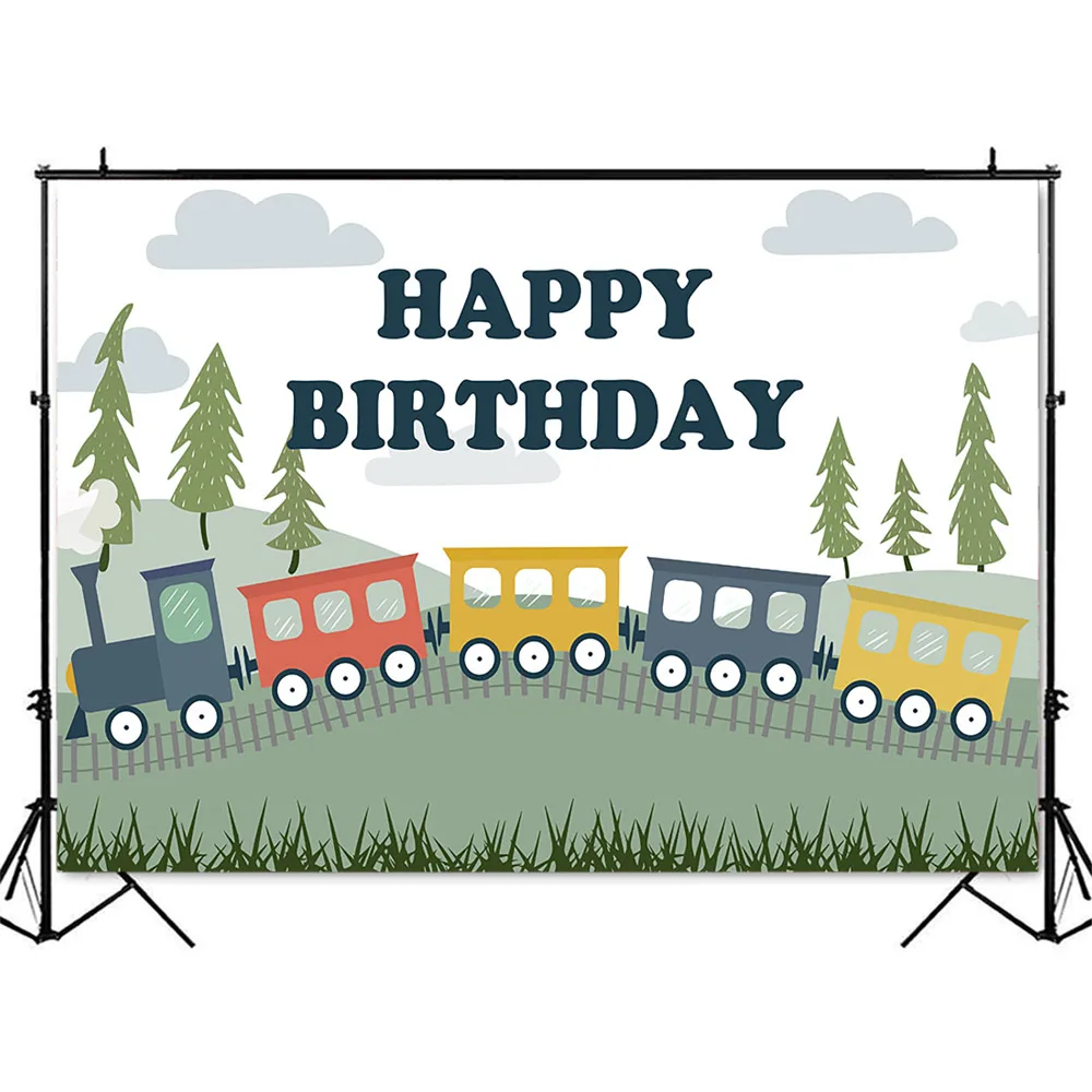 Train Transport Birthday Background Transportation Theme Boy Cars Birthday Party Photophone Backdrop Photo Studio Newborn Kids