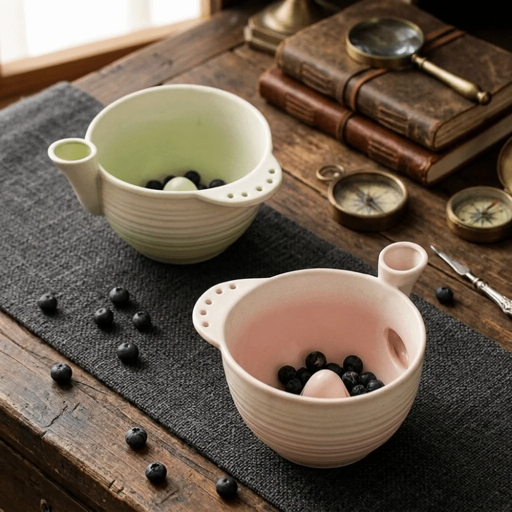 Self-spinning Automatic Fruit Washing Bowl Large Capacity Integrated Drainage Hole Self-Rotating Fruit Cleaner Quick Drain