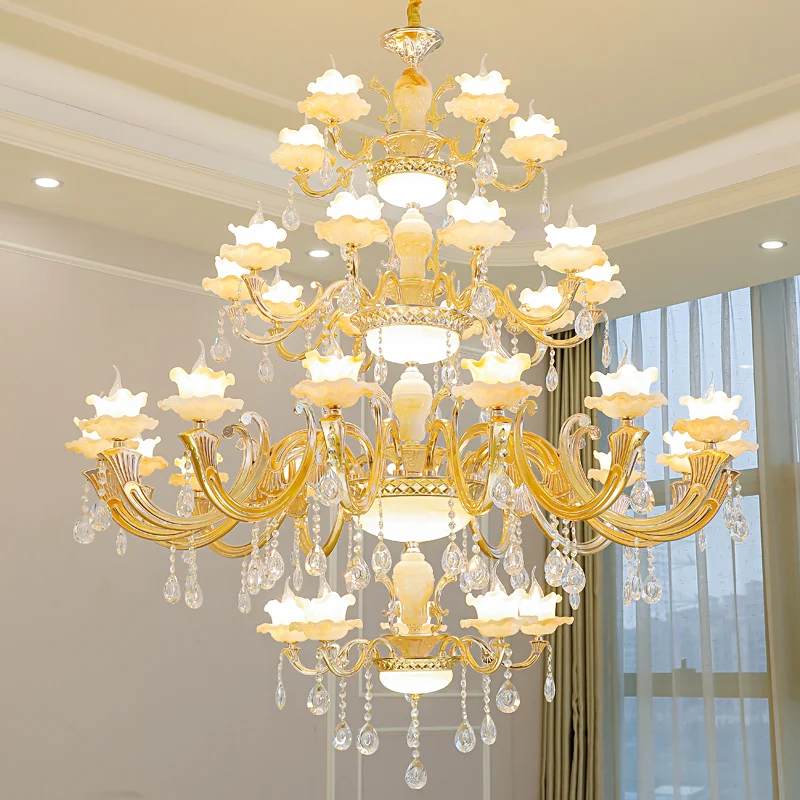 

Modern Stair Lamp Long chandelier lighting Building Lustre crystal lights Living Room led Lamps Club Lobby Luxury light