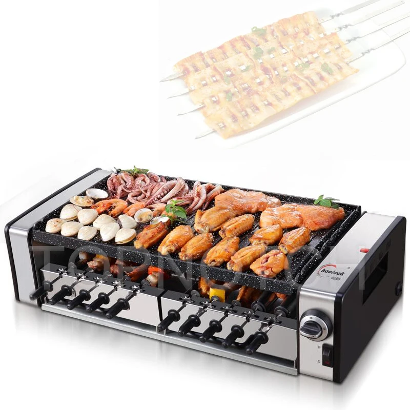 

Electric Indoor Grill Griddle Plates Smokeless Easy-To-Clean Nonstick Bbq Grill Barbecue Tool