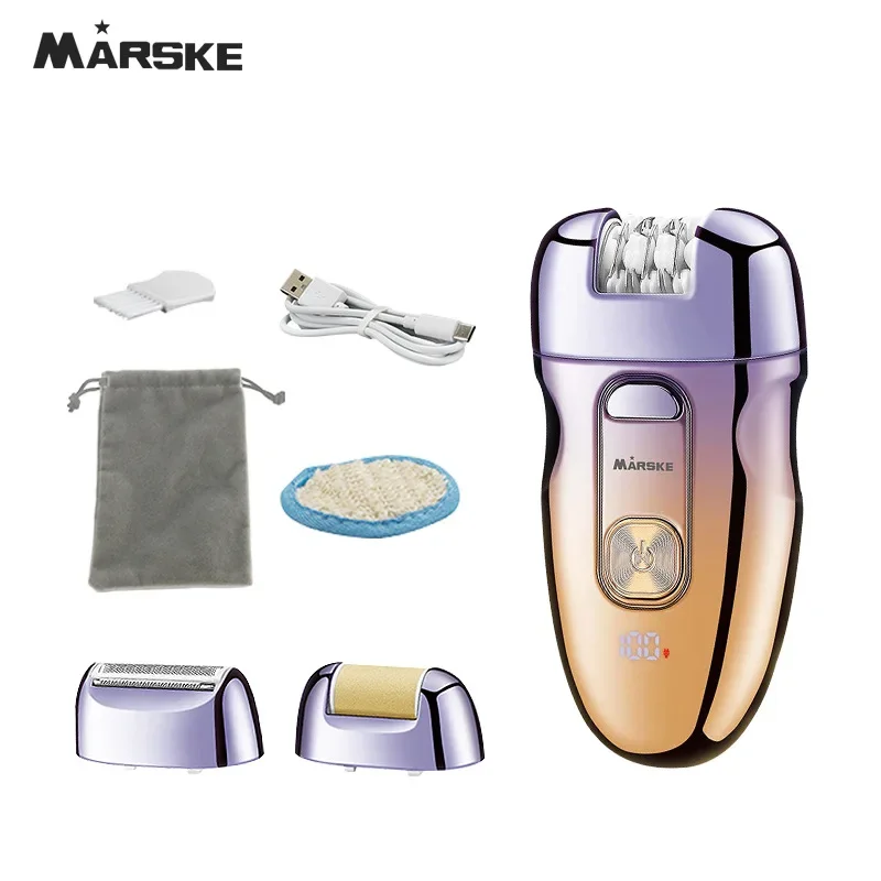 3In1 Female Painless Epilator Rechargeable Women Shaver Leg Body Hair Remover Lady Bikini Trimmer Facial Cleaning Massage