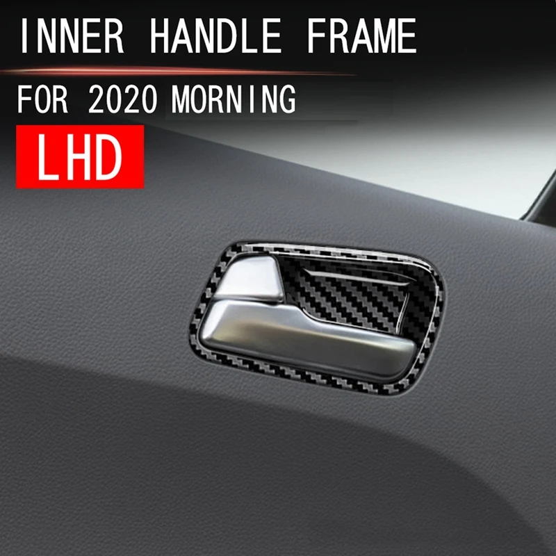 Car Carbon Fiber Inner Door Handle Cover For 2022 Kia Morning Picanto Door Bowl Handle Trim Frame Sticker