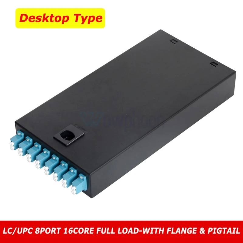 8 Port Indoor Metal Wall Mounted Desk Type SM Fiber Optic Patch Panel SC FC ST LC APC/UPC Adapter Pigtail Full Load Customized